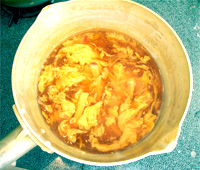 たまご（玉子・卵）あんかけうどん　作り方(3)　あんかけの調理